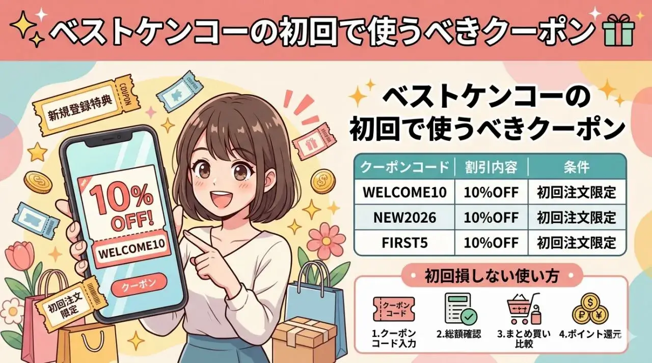 ベストケンコーの初回で使うべきクーポン