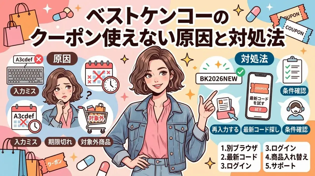 ベストケンコーのクーポン使えない原因と対処法