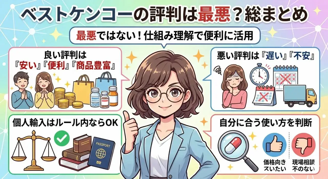 ベストケンコーの評判は最悪？総まとめ