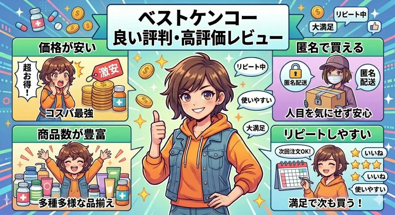 ベストケンコーの良い評判・高評価レビュー