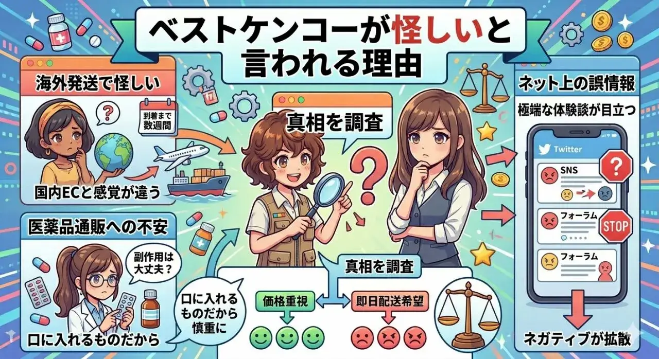 ベストケンコーが怪しいと言われる理由