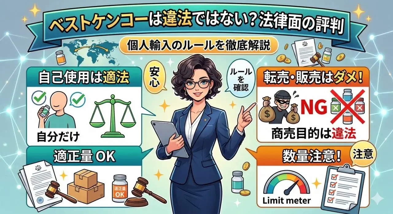 ベストケンコーは違法ではない？法律面の評判