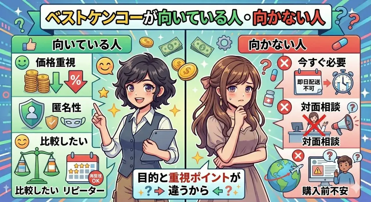 ベストケンコーが向いている人・向かない人