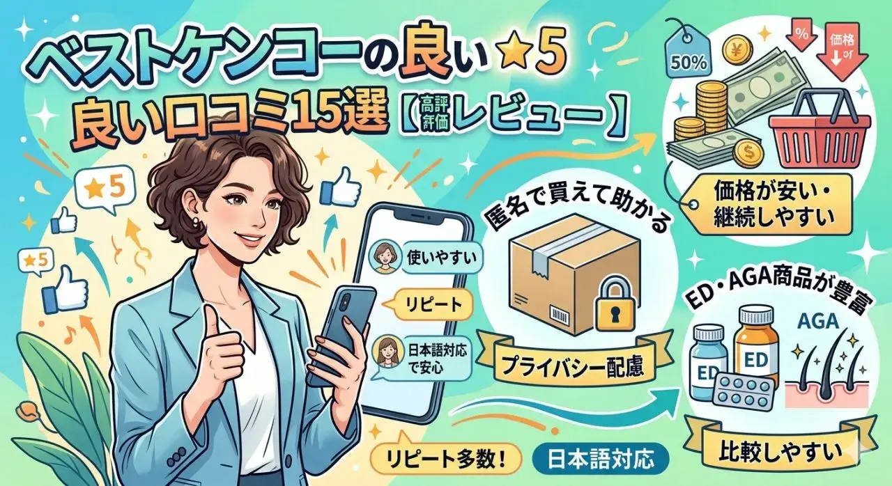 ベストケンコーの良い口コミ15選【高評価レビュー】