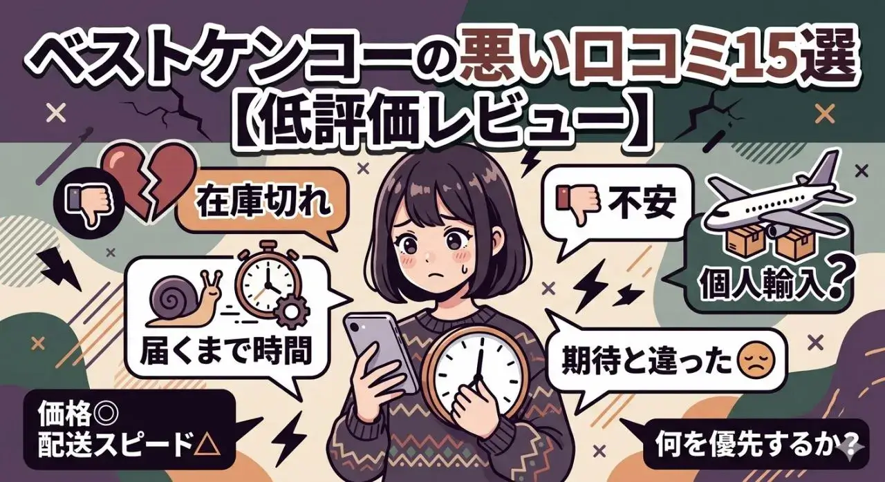 ベストケンコーの悪い口コミ15選【低評価レビュー】