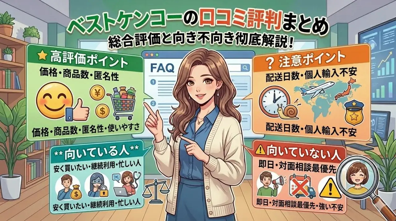 ベストケンコーの口コミ評判まとめ｜こんな人に向いている