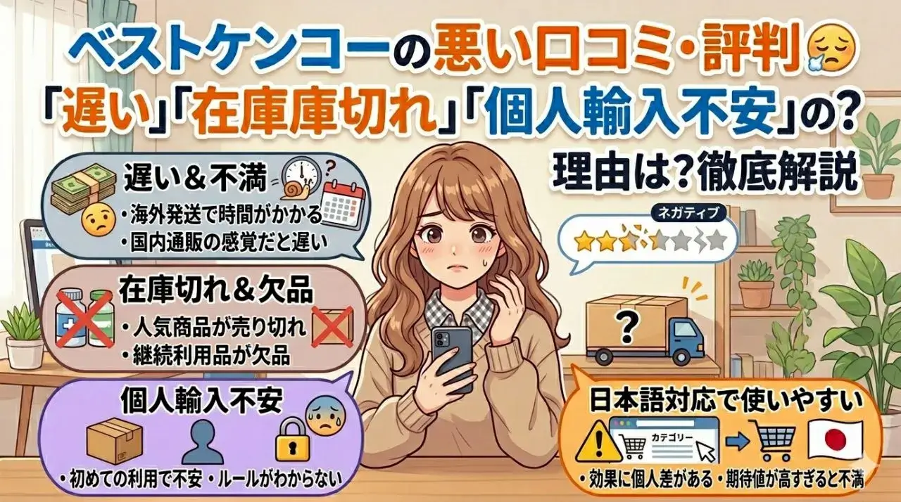 ベストケンコーの悪い口コミ・評判