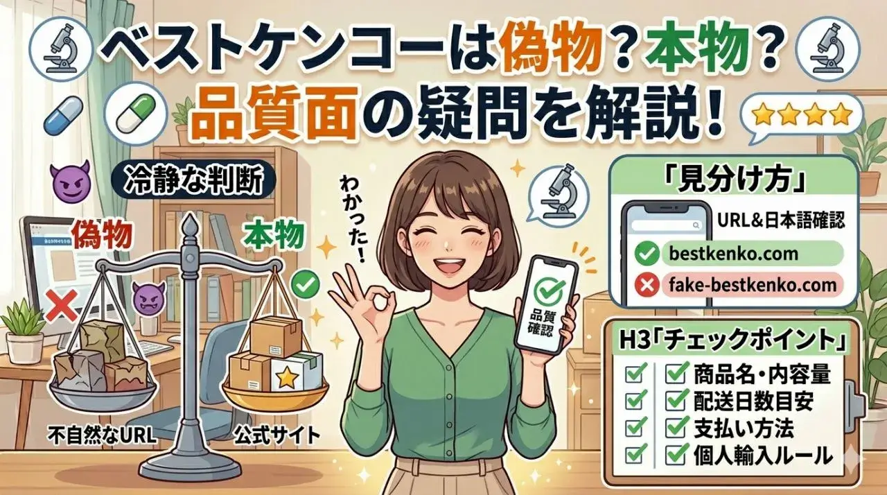 ベストケンコーは偽物？本物？品質面の疑問を解説