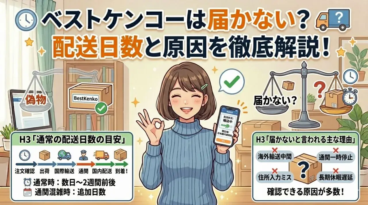 ベストケンコーは届かない？配送日数と原因