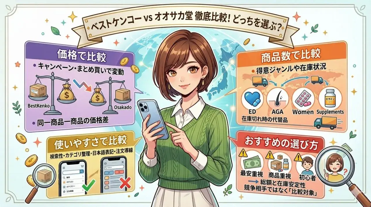 ベストケンコーとオオサカ堂はどっちがいい？比較