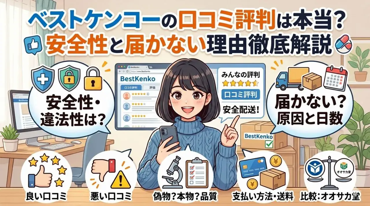 ベストケンコーの口コミ評判は本当？安全性と届かない理由徹底解説