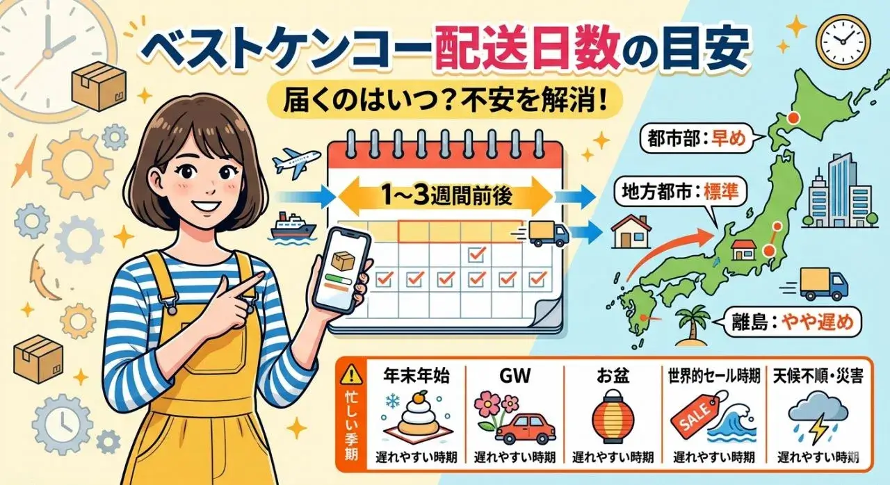 ベストケンコー配送日数の目安