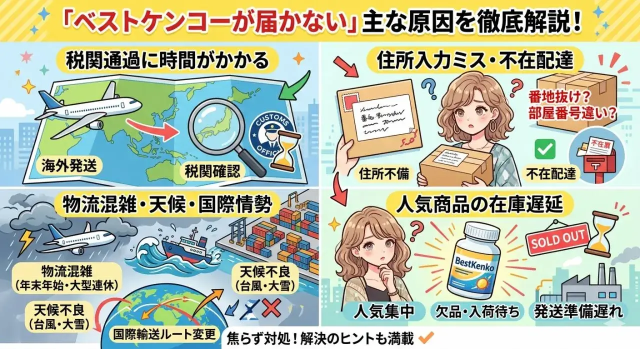 ベストケンコーが届かない主な原因