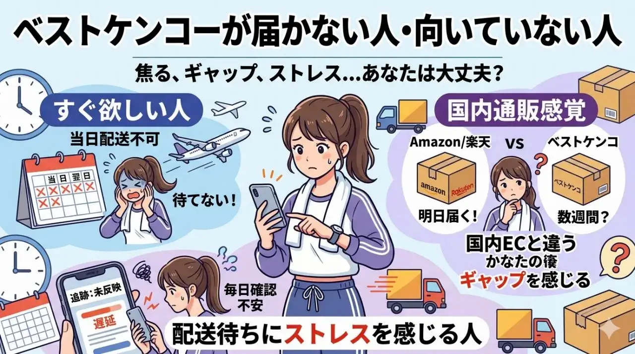 ベストケンコーが届かない人・向いていない人