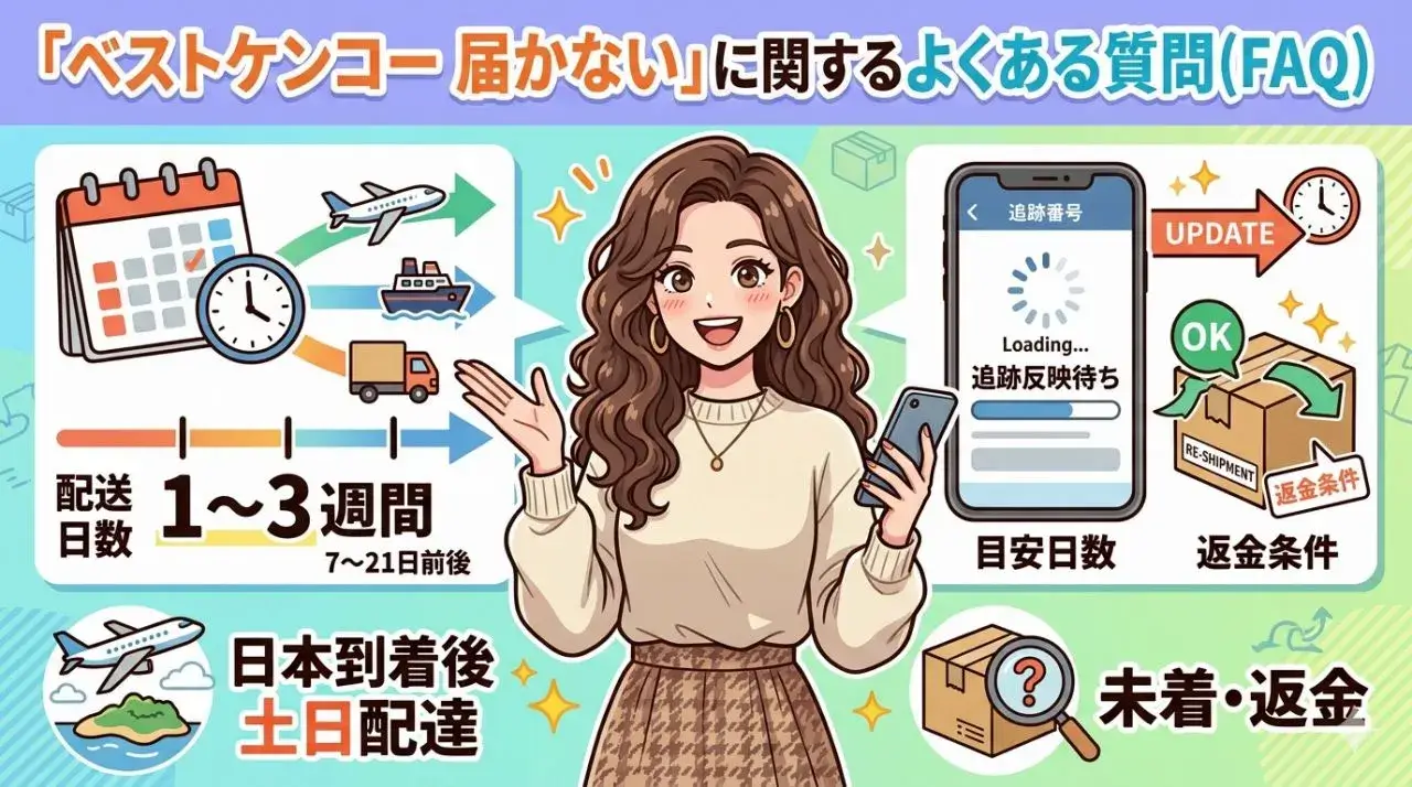 「ベストケンコー 届かない」に関するよくある質問