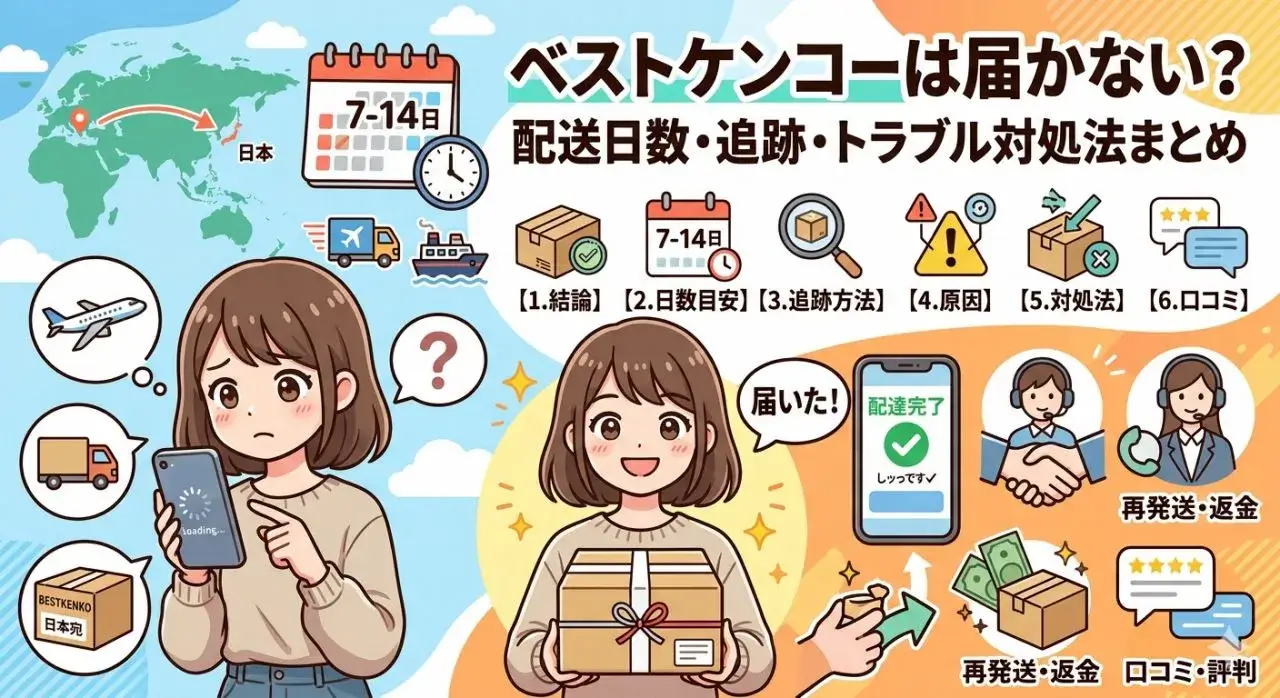 ベストケンコーは届かない？配送日数・追跡・トラブル対処法まとめ