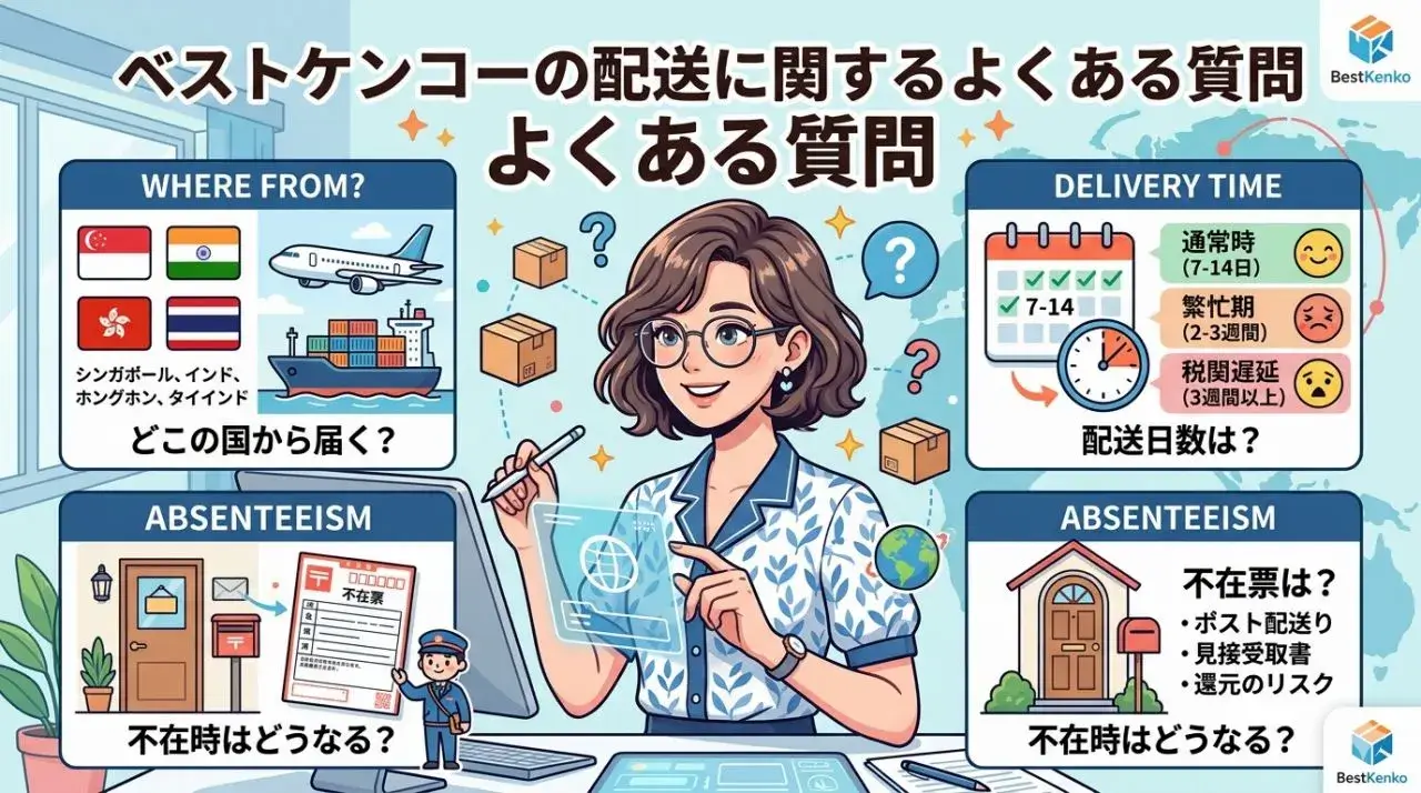 ベストケンコーの配送に関するよくある質問