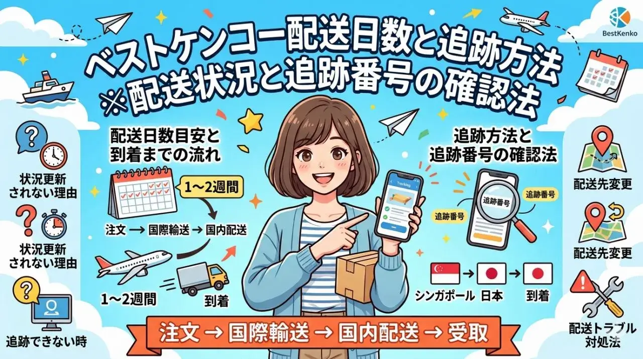 ベストケンコー配送日数と追跡方法※配送状況と追跡番号の確認法