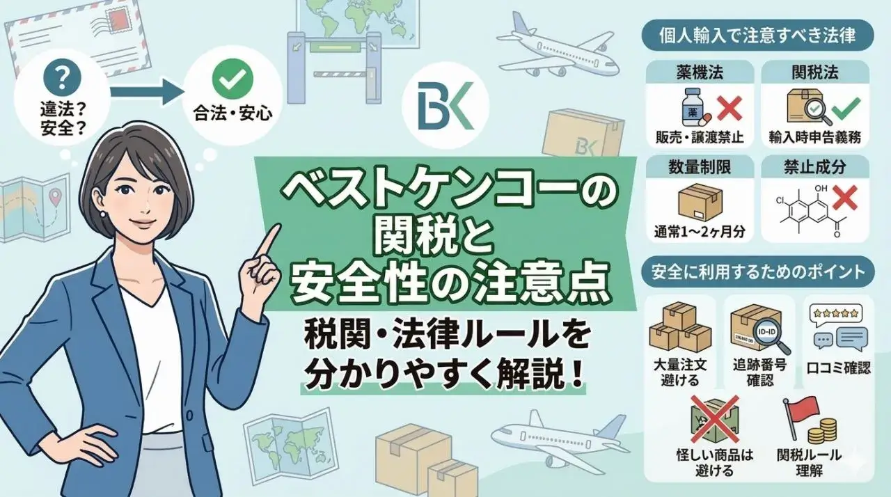 ベストケンコーの関税と安全性の注意点