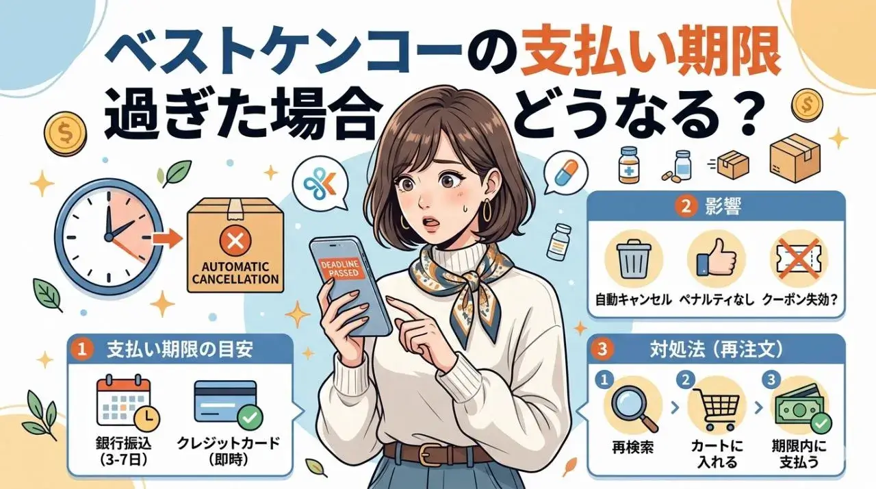 ベストケンコーの支払い期限過ぎた場合どうなる?