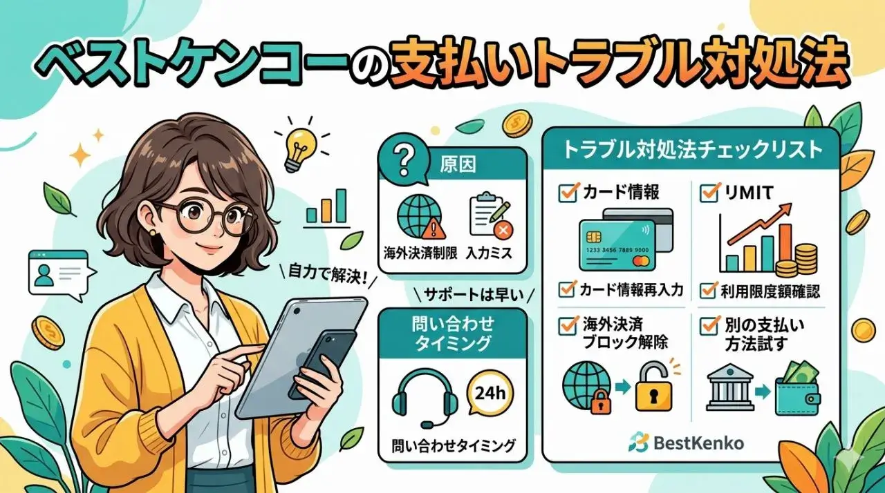 ベストケンコーの支払いトラブル対処法