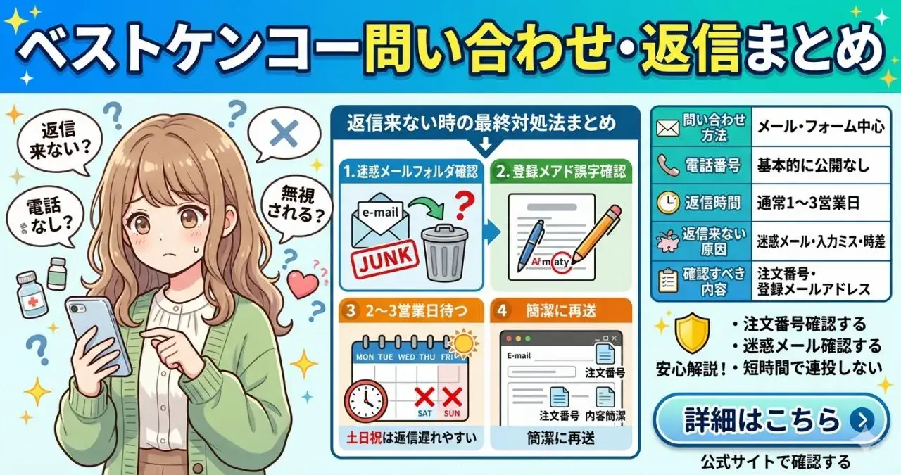 ベストケンコー問い合わせ・返信まとめ
