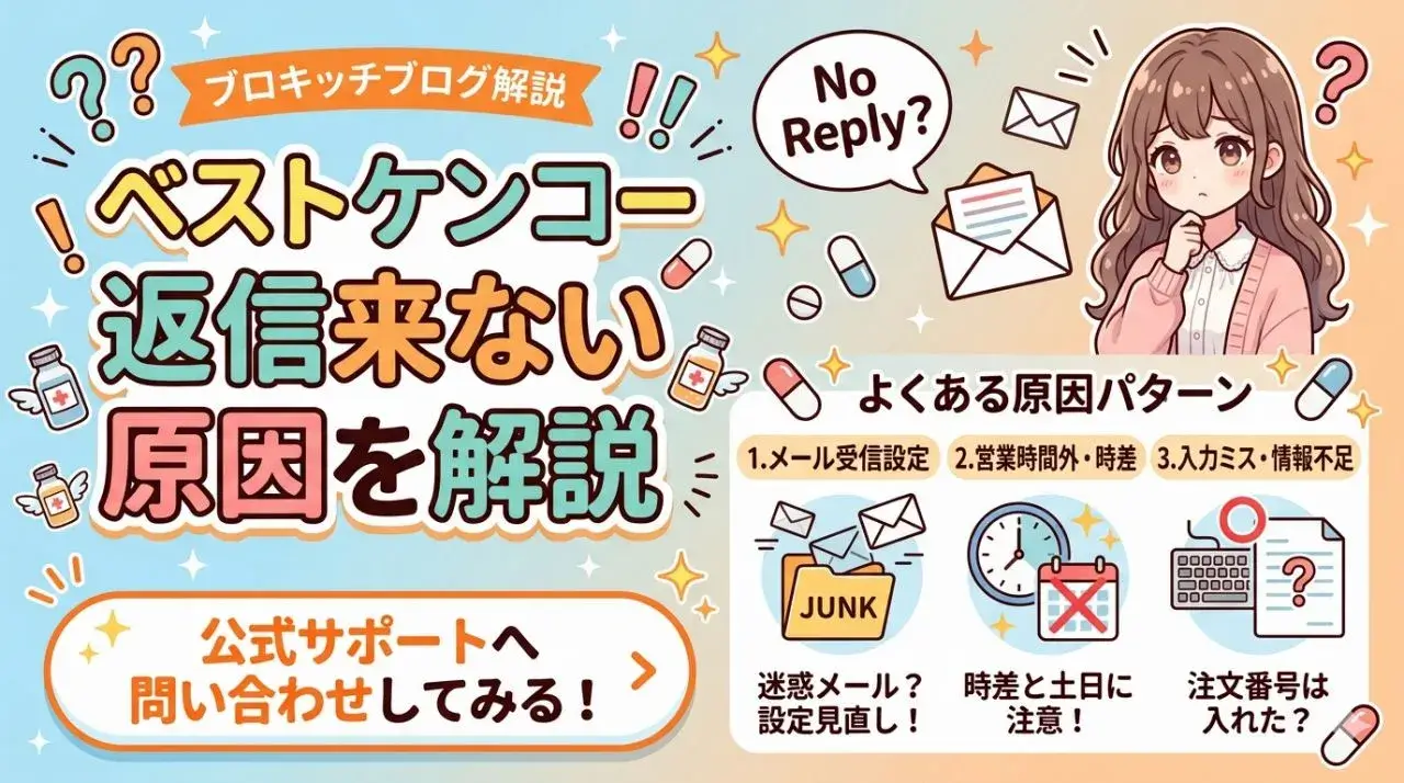ベストケンコー返信来ない原因を解説
