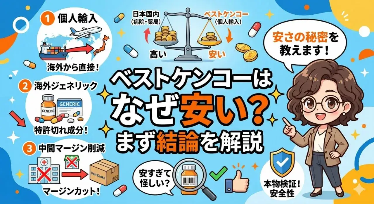 ベストケンコーはなぜ安い?まず結論を解説