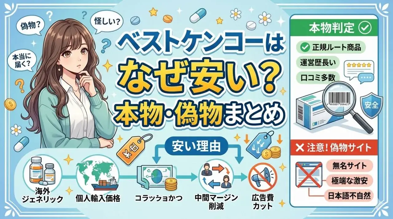 ベストケンコーはなぜ安い?本物・偽物まとめ